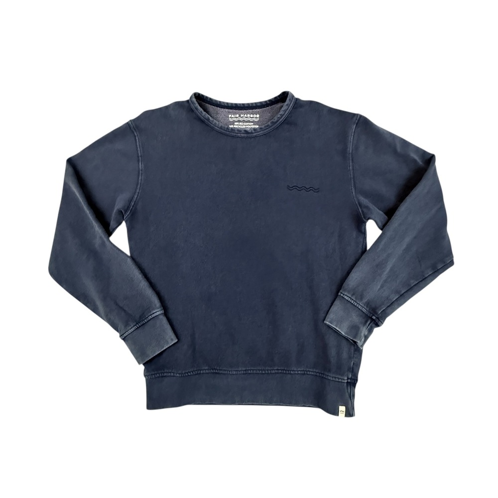 Fair Harbor The Saltaire Sweatshirt Crewneck Men's Small Wave Blue‎ Vintage Wash